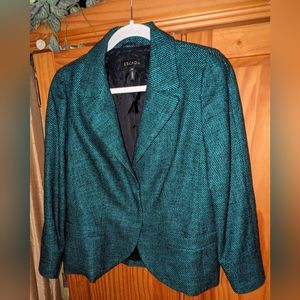 Escada tweed pattern green jacket. Size 44